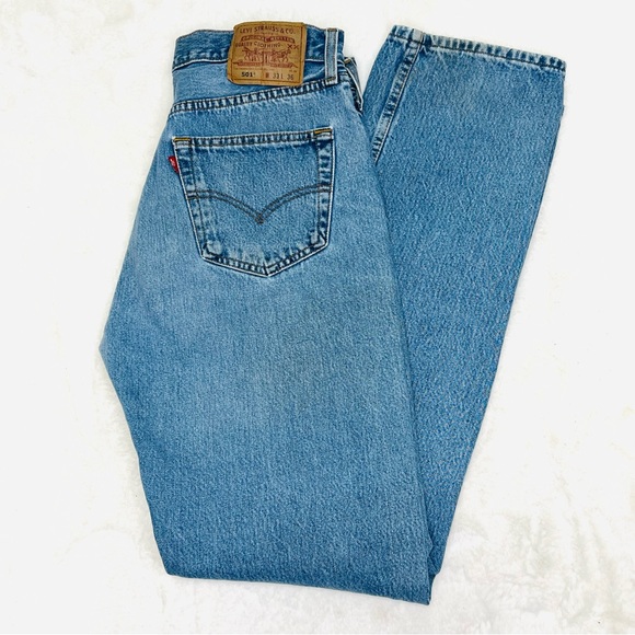 Levi's Other - LEVI’S Vintage 501 0193 Button Fly Straight Leg Denim Jeans Waist 33 UNISEX